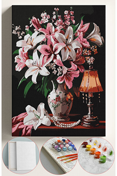 Sulepas Sayılarla Boyama Seti Numaralı Tuval Fırça Boya 40x50 Cm - VAZO VE LAMBA