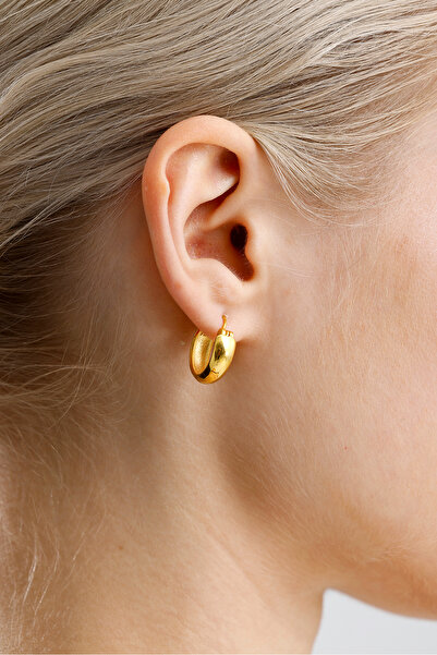 Ventino Silver 18K Altın Kaplama 925 Ayar Gümüş Kadın Halka Küpe VKP-7494 - V...