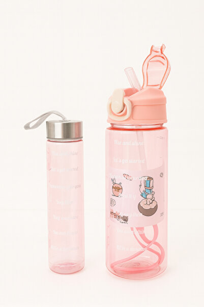 ACSS 2’li Motivasyonlu Su Matarası Seti | Sızdırmaz, Pipetli, BPA-Free