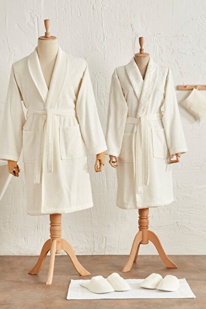 Karaca Home مجموعة حمام عائلية مكونة من 9 قطع من الدانتيل الدائري باللون الأب...