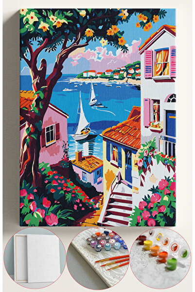 Sulepas Sayılarla Boyama Seti Numaralı Tuval Fırça Boya 40x50 Cm - MERDİVEN M...