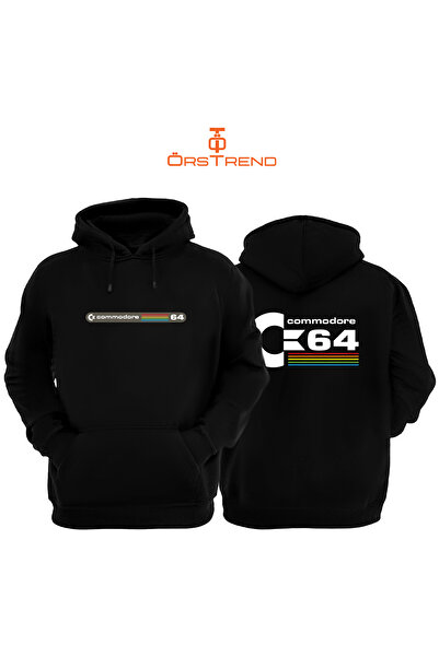 ÖRSTREND سويت شيرت بقلنسوة مطبوع للجنسين من كومودور 64