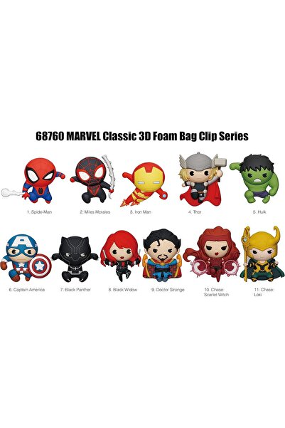 Marvel Collectors Bag Clip Series 10 – Mystery Superhero Keychain Toy for Kids (1 Random Character)