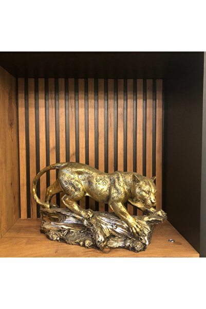 Evimore Kütük Üstü Kaplan Gold Biblo Ev Dekorasyon Ofis Dekor Obje