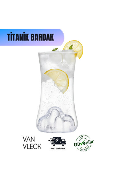 VAN VLECK Titanik Buz Dağı Figürlü Cam Bardak – Şeffaf, Dekoratif, Özel Tasar...