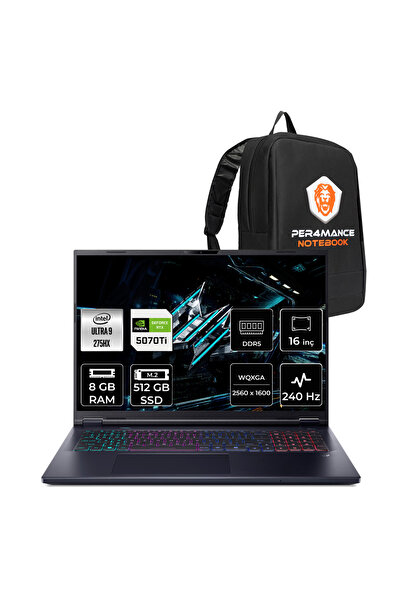 ACER Predator Helios Neo16 Ultra9 275HX 8GB 512GB SSD RTX5070Ti/12GB 16" QHD+...