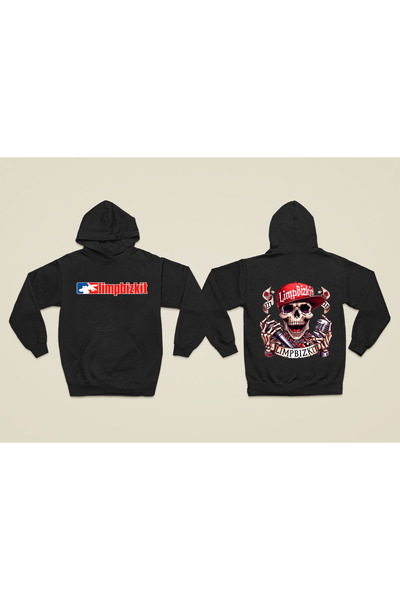 MAGORS Φούτερ με κουκούλα από βαμβακερό ύφασμα με στάμπα LIMP BIZKIT, μακρυμά...