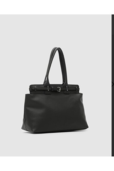 LEVA Siyahyumuşak deri büyük çanta