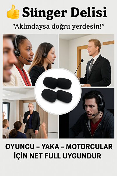 OEM 3’lü Set Mikrofon Süngeri (30x22x8 mm) – Profesyonel Ses, Yaka/Motorcu/Oyuncu Uyumlu