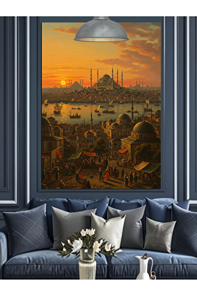 karizmart Osmanlı İstanbul Manzarası Dekoratif Kanvas - Mdf Ahşap Tablo