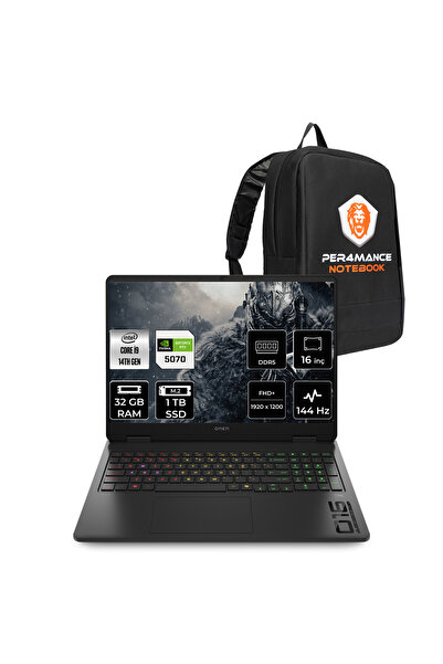 HP Omen 16 i9-14900HX 32GB 1TB SSD RTX5070/8GB 16" FHD+ FDOS Gaming Laptop & ...