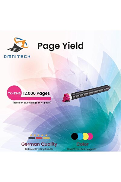 Omnitech خرطوشة حبر أرجوانية Omni Tech TK-8345 - متوافقة مع طابعة Kyocera TAS...