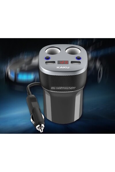 REDz Accessories KakuSiga Car Charger, 2x USB 4.2A, 2x Cigarette Lighter Ports, Compact Design, 120W KSC-574