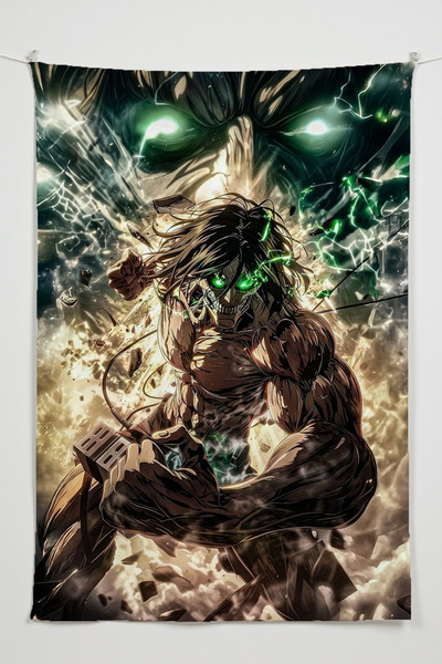 Charmbi Attack On Titan Dikey Duvar Örtüsü – Anime Temalı Kaliteli Kumaş Oda ...