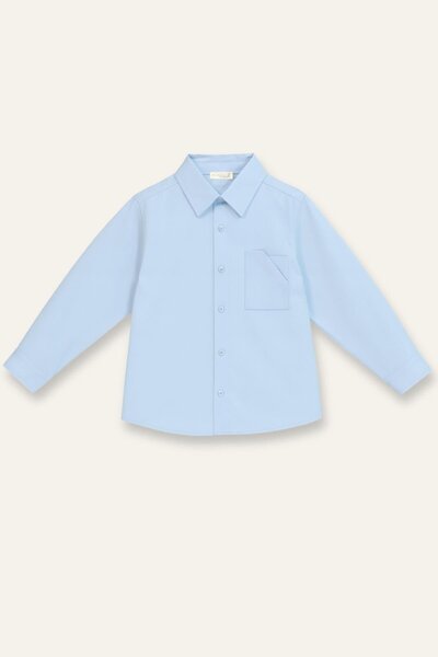Zeyland Erkek Çocuk Cep Detaylı Poplin Gömlek - Mavi
