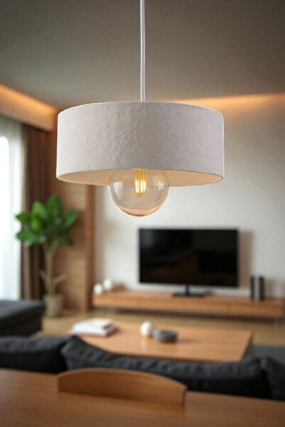 Oxyteez Oval Beton Avize Modern Dekoratif Aydınlatma 20 cm E27 Duy Salon Yatak Odası Mutfak İç Mekan