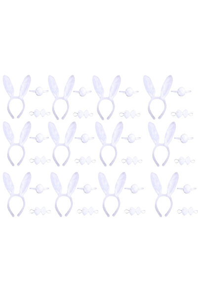 Skygo مجموعة زي الأرنب الأبيض - عبوة من 12 قطعة من ربطة عنق التاج