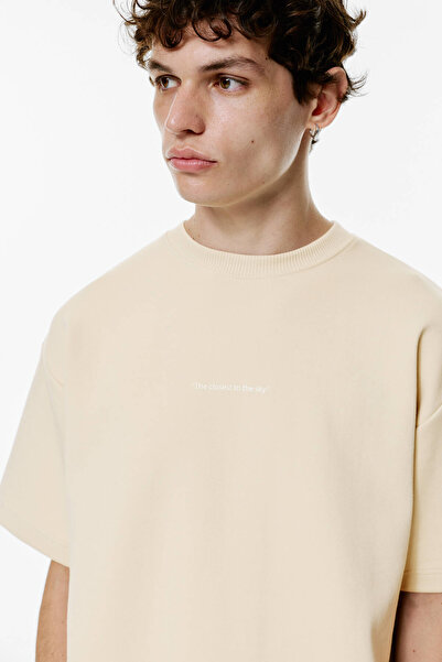 Pull & Bear Short sleeve sweatshirt with giraffe graphic