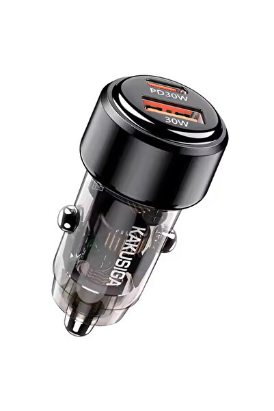 REDz Accessories Încărcător auto, Tip-C și USB, Încărcare rapidă 60W, Negru K...