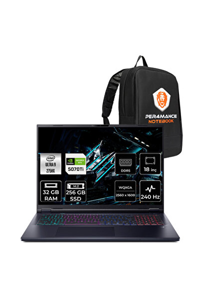 ACER Predator Helios Neo18 Ultra9 275HX 32GB 256GB SSD RTX5070Ti/12GB 18" QHD...