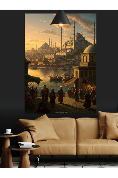 karizmart İstanbul Cami Manzarası Dekoratif Kanvas - Mdf Ahşap Tablo
