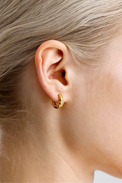 Ventino Silver 18K Altın Kaplama Minimal Taş Detaylı 925 Ayar Gümüş Kadın Hal...