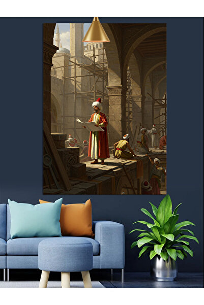 Artmeg Osmanlı İnşaat Görevlisi Dekoratif Kanvas - Mdf Ahşap Tablo