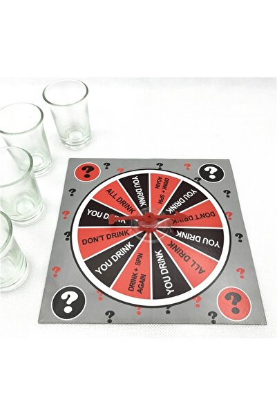 Flippy Flippy Board Game, 4 Shot Glasses, Lucky Roulette, Parties, 17x17x7.5 Cm, ​​+18 Years