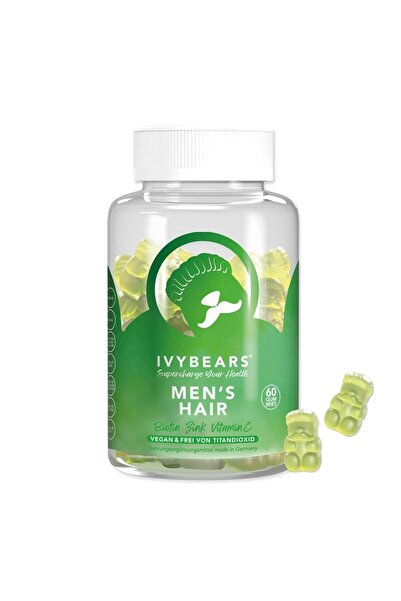 IvyBears Men s Hair Vitamins Gummies - Biotin, Folic Acid, Zinc