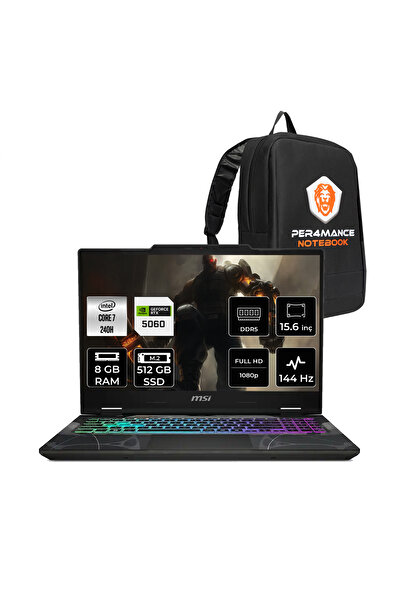 MSI Cyborg 15 Intel Core 7 240H 8GB 512GB SSD RTX5060/8GB 15.6" FHD FDOS Gaming Laptop B2RWFKG