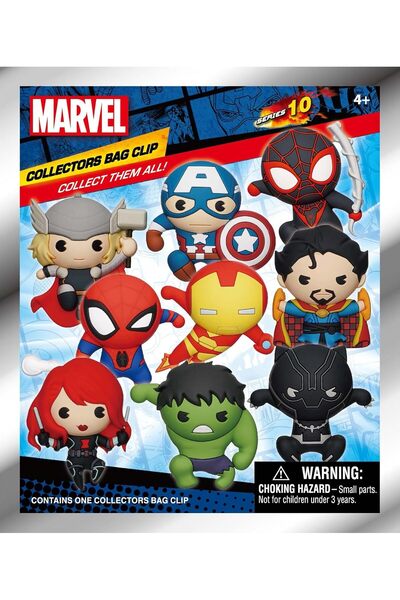 Marvel Collectors Bag Clip Series 10 – Mystery Superhero Keychain Toy for Kids (1 Random Character)