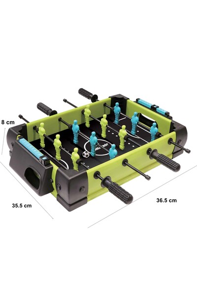Flippy Foosball Table, 12 Players, 4 Handles, Scoreboard, Metal & ABS, 36.5x35.5x8 cm, Multicolor/Gr