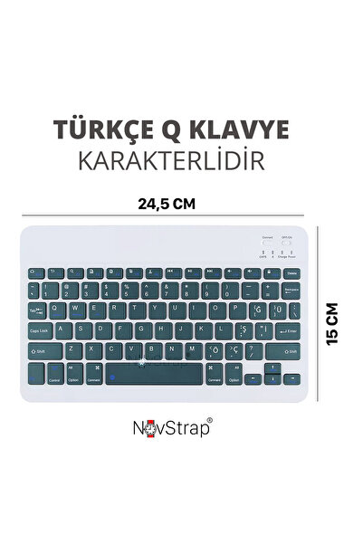 NovStrap Huawei Matepad Pro/11/12X/11.5/Air/Se T5/T8/T10 ile Uyumlu Bluetooth Klavye Mouse Seti