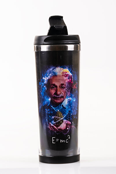 MUKKO HOME كوب ترمس من الفولاذ سعة 360 مل من ألبرت أينشتاين بتصميم كرتوني، مت...