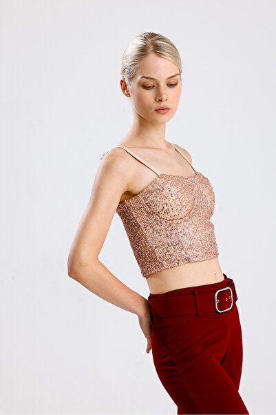 Sense Бюстгальтер з паєтками та застібкою ззаду BST33154 Лососевий