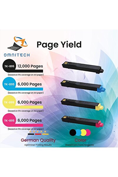 Omnitech Omni Tech TK-895 Multipack 4 Toner Cartridge - Compatible with Print...