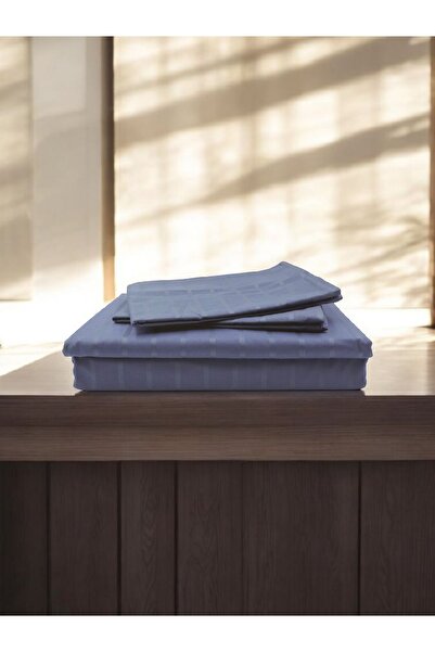 Saf By Arams Hotel Linen King Bed Sheet 3pcs Set, 100% Cotton 250Tc Sateen 2cm Stripe.