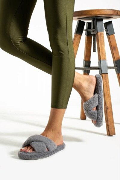 AlbiShoes Fluffy Cross-Model Women's House Slippers Girls' House Slippers Dowry Bundle Slippers Non-Slip Sole