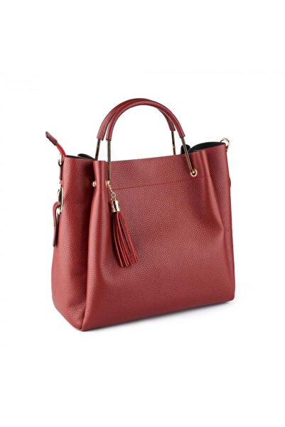 AZZURA Geantă Alice, piele naturală, burgund, 8055