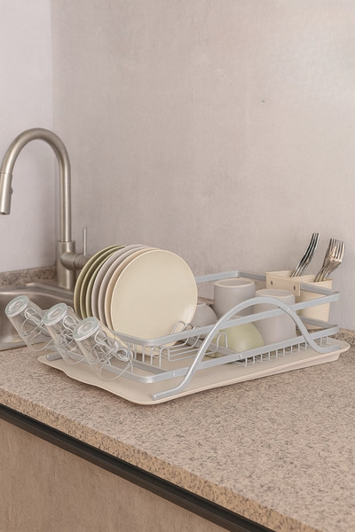 welcomein Çift Katlı Bulaşık Kurutma Teli Geniş Kapasiteli Tabak Bardak Çatal...