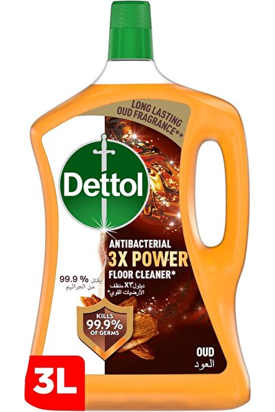Dettol Power Floor Cleaner, Oud Scent, 3L