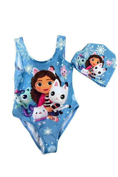 kidstalya Character Printed Girls' Boneli Swimsuit