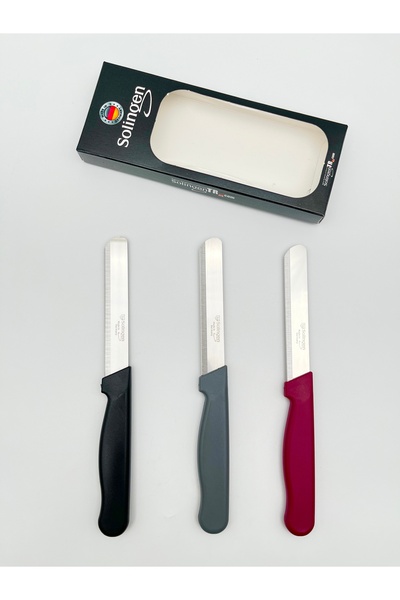 Solingen Orijinal Klever Micro 3 Adet Doğrama Bıçağı Siyah-Gri-Fuşya