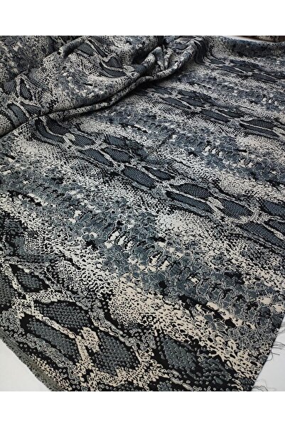 Kumaş Parça قماش بروكار بنقشة التمساح بألوان رمادي وبيج وأسود (العرض 130 سم ×...