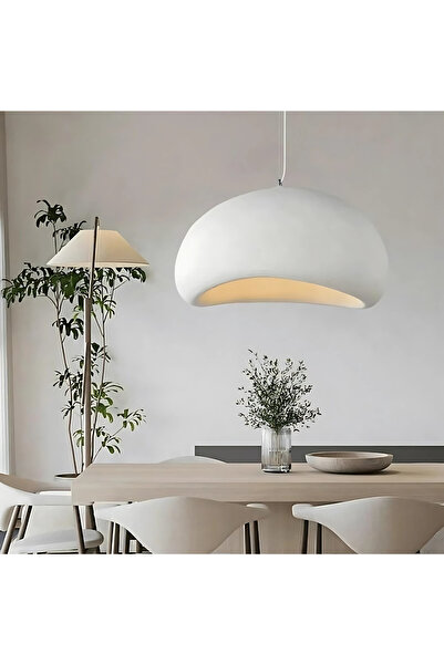 ETRONIK Wabi-Sabi Pendant Light, Handmade Ceramic Hanging Lamp for Dining Room, Living Room, Bedroom (50CM)