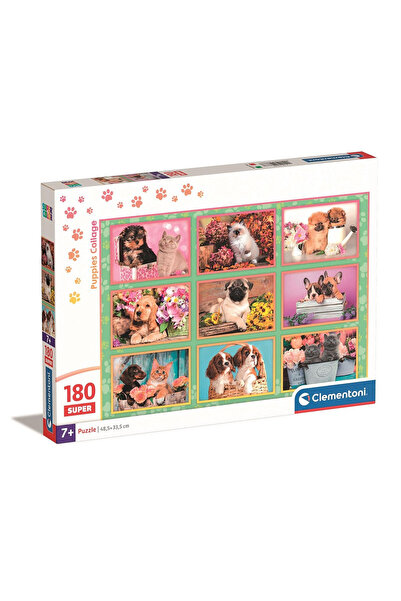 Animale Puppies Collage Puzzle Clementoni 180 τεμαχίων