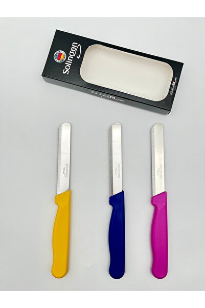 Solingen Orijinal Klever Micro 3 Adet Doğrama Bıçağı Sarı-Lacivert-Pembe