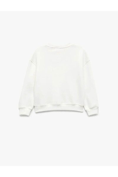 Koton Bow Detailed Ecru Girls' Sweatshirt 6Wkg10124Ak