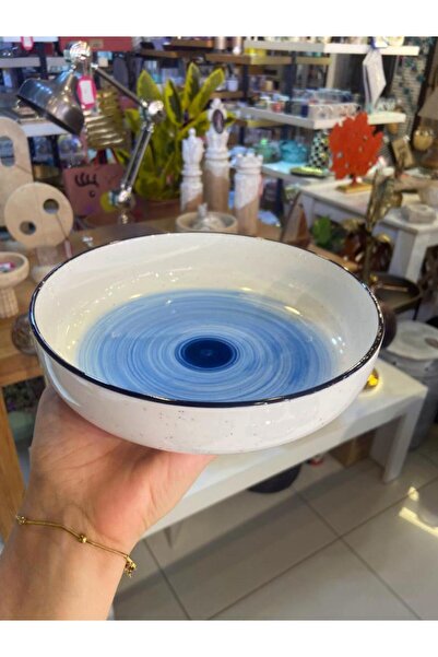 ÇIRPAN EV MAVİ PORSELEN 6'LI ÇUKUR TABAK/BOL KASE 19CM