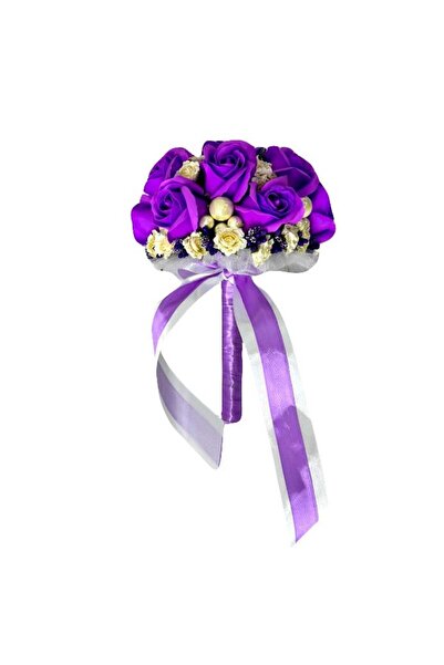 velve Buchet Mireasa, cu trandafiri de sapun, stamine , flori de hartie si ac...